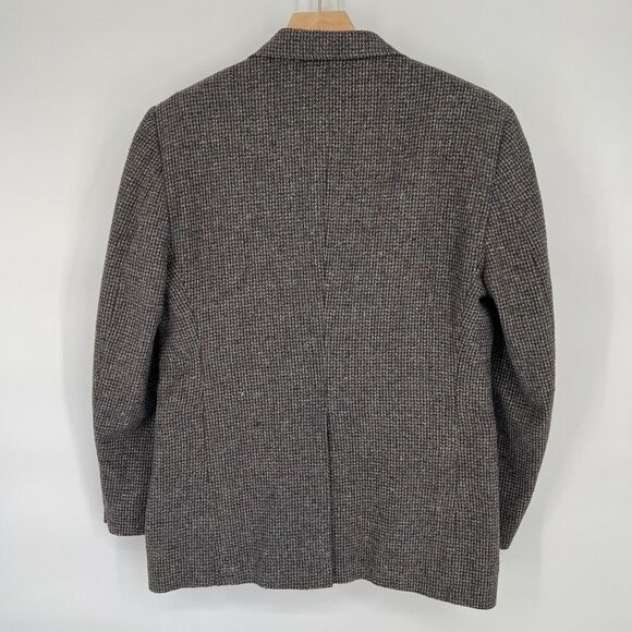 Vtg Haggar Blazer Sz 42 Tweed Wool Gray USA Ivy League Preppy Grandpa Old Money - Picture 2 of 12